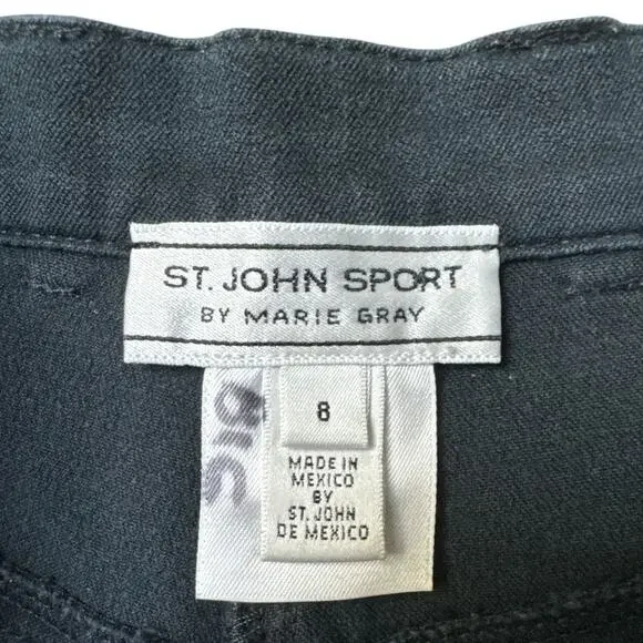 St. John Sport Black Straight Leg Jeans 8 - Picture 7 of 11